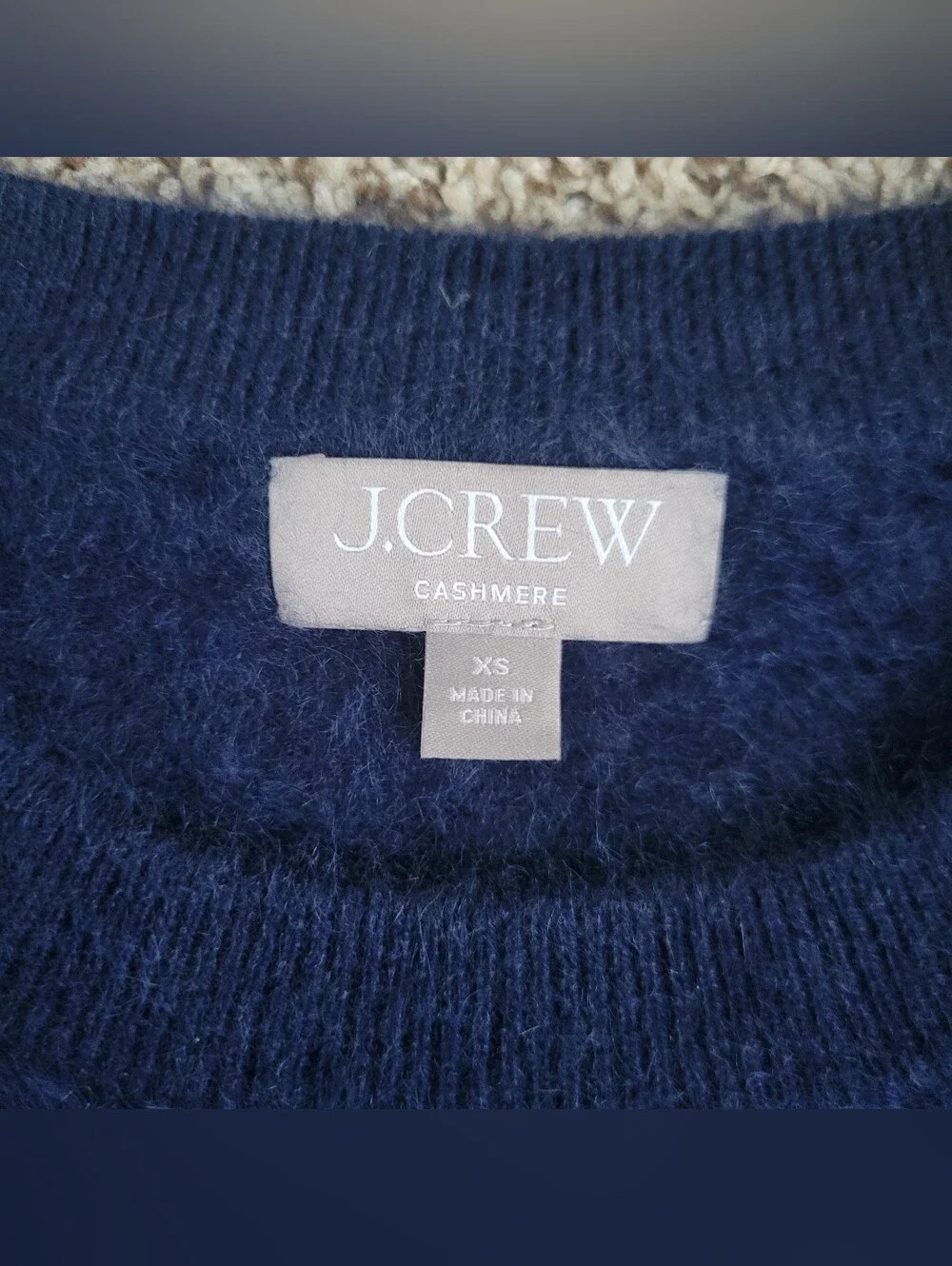 J. Crew Brushed Cashmere Crewneck Relaxed Sweater Crew Neck Navy Blue XS X Small
